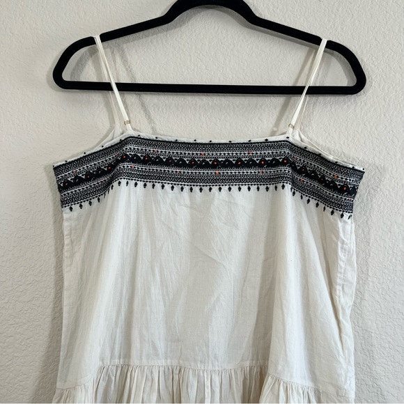J.Crew M Embroidered Siesta Drop Waist Spaghetti Strap Mini Dress Cream - Picture 13 of 15
